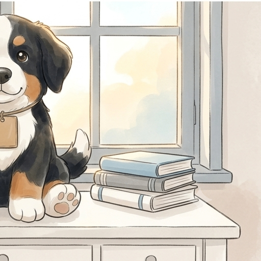Tilda the Bernese Pup with Nikolai in Munich